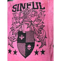 Sinful AFFLICTION Women's Top DAKOTA SWEATER DRESS Pink Skull Wings Biker