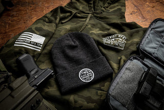 Howitzer Style Men's Beanie ARMS Military Grunt Heather Black