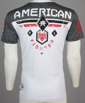 AMERICAN FIGHTER Fairbanks White Black Red Athletic Fit Mens T-shirt XL-3XL NWT */