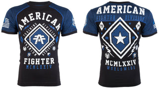 AMERICAN FIGHTER Kendall Black Blue Athletic Fit Mens Crew Neck T-shirt XL-3XL */