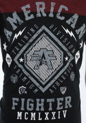 AMERICAN FIGHTER Kendall Black Red Athletic Fit Mens Crew Neck T-shirt L-3XL NWT */