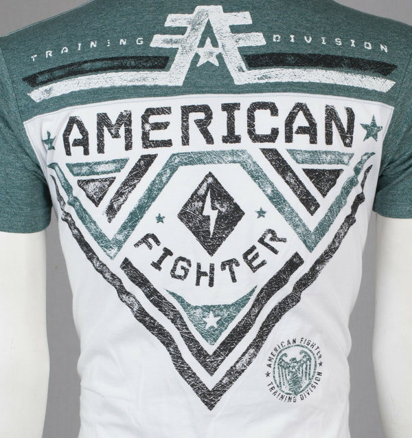 AMERICAN FIGHTER Crossroads White Green Eye Athletic Mens T-shirt XL-3XL NWT */