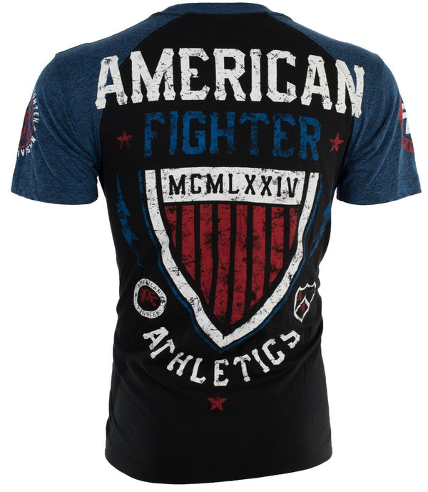 AMERICAN FIGHTER Sherman Eagle Black Athletic Fit Mens Crewneck T-shirt M-3XL NWT +++