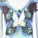 ARCHAIC by AFFLICTION Butterfly Long Goodbye Slim Fit Womens V-neck T-shirt S-XL