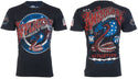 AFFLICTION American Customs Kiss of Death Snake Black Mens T-shirt Mens S-3XL