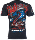 AFFLICTION American Customs Kiss of Death Snake Black Mens T-shirt Mens S-3XL