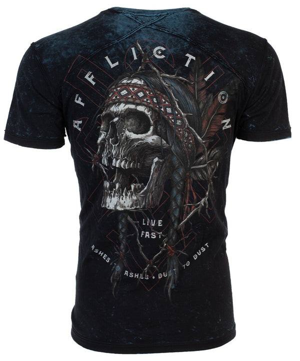 AFFLICTION Mens T-shirt American Customs Prairie Storm REVERSIBLE M-3XL