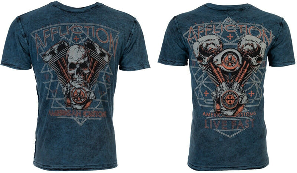 AFFLICTION Mens T-shirt American Customs Prairie Storm REVERSIBLE M-3XL