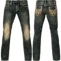 AFFLICTION ACE FLEUR CONDOR Men's Denim Jeans Blue