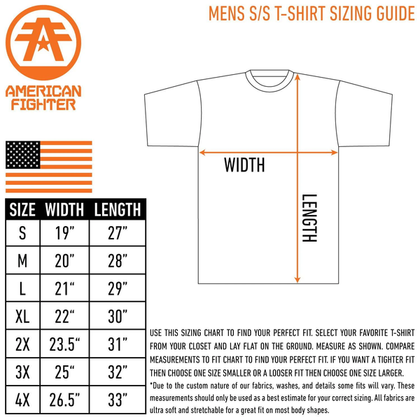 AMERICAN FIGHTER Mens T-shirt Alberta Black Athletic Fit L-3XL NWT */