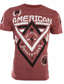 AMERICAN FIGHTER Alaska Red Black Athletic Fit Men's Crewneck T-shirt