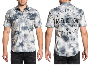 AFFLICTION FLYWHEEL Men's Button Down Shirt