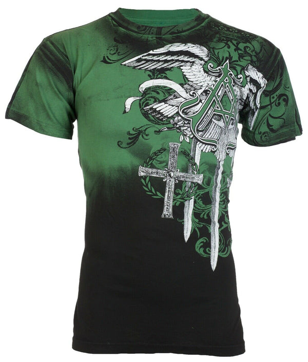 ARCHAIC by AFFLICTION Mens T-shirt Daventry Eagle Green Regular Fit M-3XL NWT