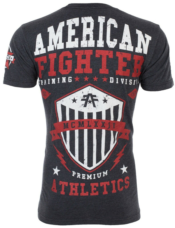 AMERICAN FIGHTER Dalton Black Red Athletic Fit Mens Crewneck T-shirt S-3XL NWT