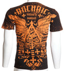 ARCHAIC by AFFLICTION Men T-shirt Vanish Black Orange Regular Fit M-XL NWT +