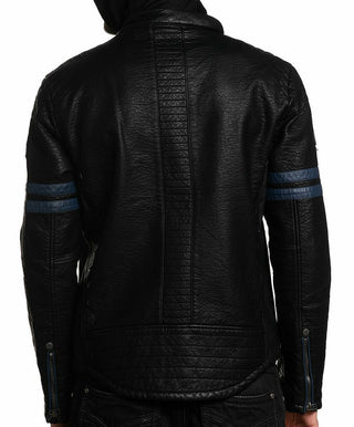 AFFLICTION Fuax Leather CONTEMPT Men's JACKET Black