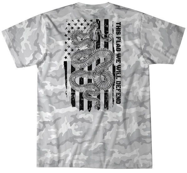 Howitzer Style Men's T-Shirt DEFEND FLAG Military Grunt MFG