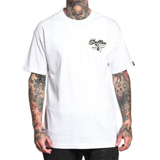 Sullen Men's T-shirt CHEEZY-E Tattoos Urban Skull Premium Quality White
