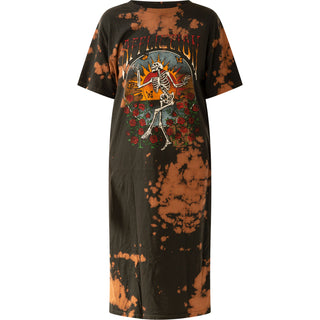 Affliction Women' Shirt Skeleton Rose Shirt Dress