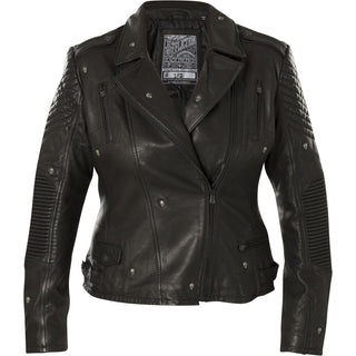 AFFLICTION Leather SKULLHEAD WOMEN'S JACKET Black
