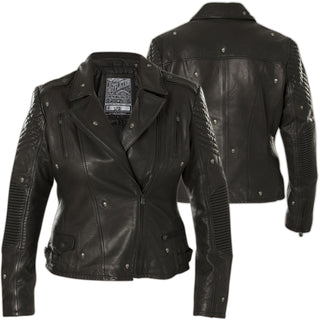 AFFLICTION Leather SKULLHEAD WOMEN'S JACKET Black